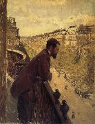 Gustave Caillebotte The man stand on the terrace oil painting
